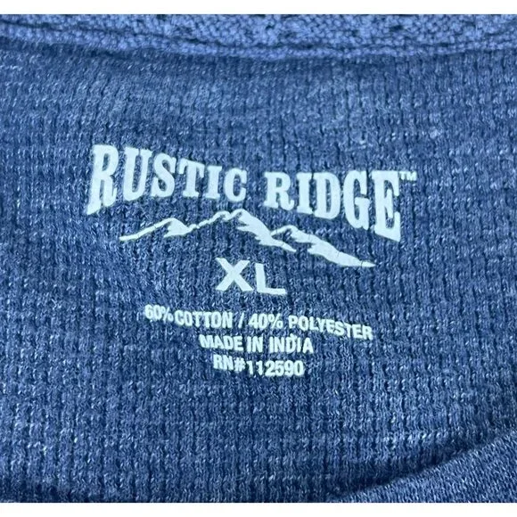 Rustic Ridge Pocket T-Shirt Men's Size XL Navy Round Neck Raglan Sleeve Pullover - Picture 2 of 4